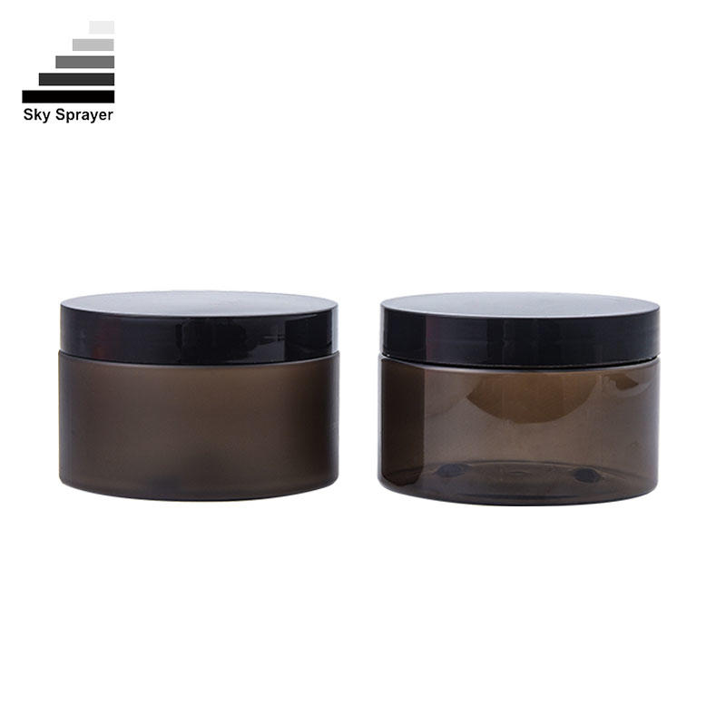 Transparent Black Skin Care Cream PET Cosmetic Jars