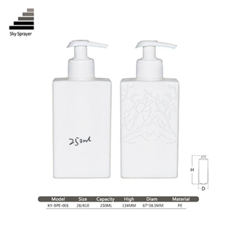  Bottle with lotion pump Co250ml PE plastic shampoo cosmeticnditioner Bottle Shower Container