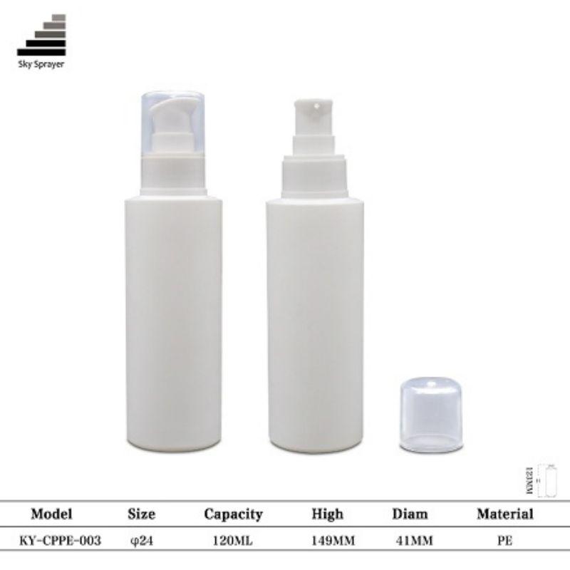 120ml cosmetic packaging white PE foam bottle for cosmetic liquid soap