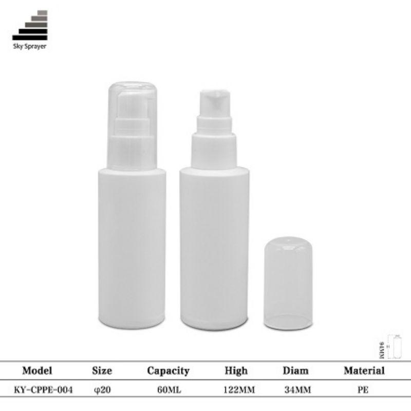 60ml cosmetic packaging white PE foam bottle for cosmetic liquid soap