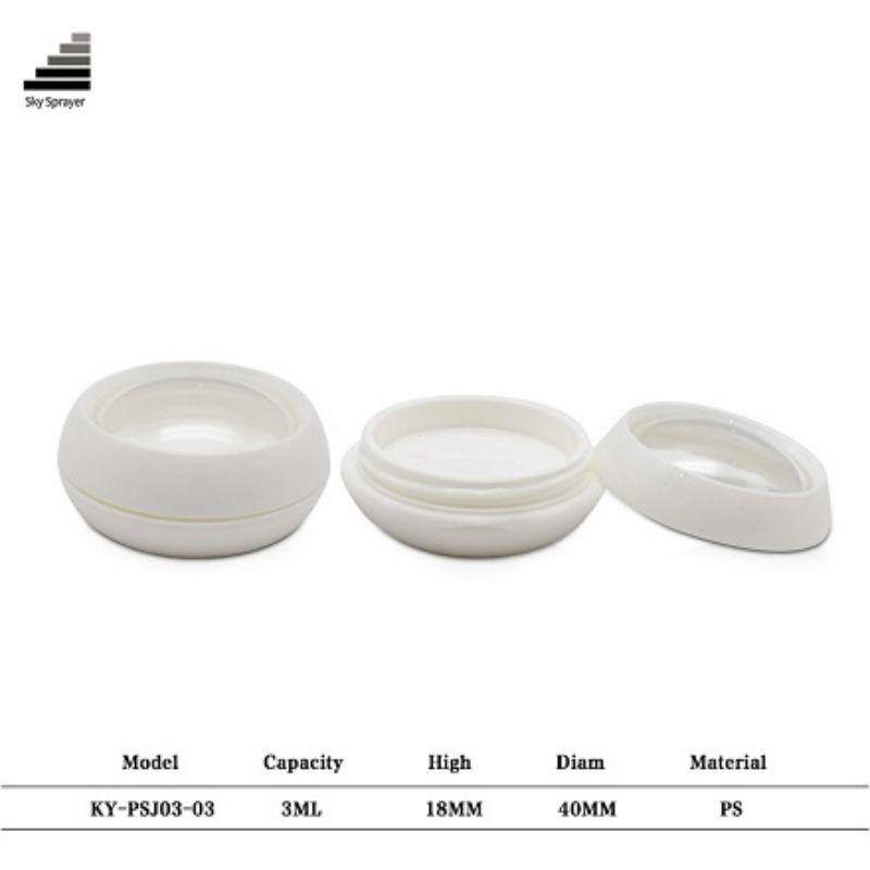 3ml Plastic White Small Cosmetic Containers Make Up Travel Jar