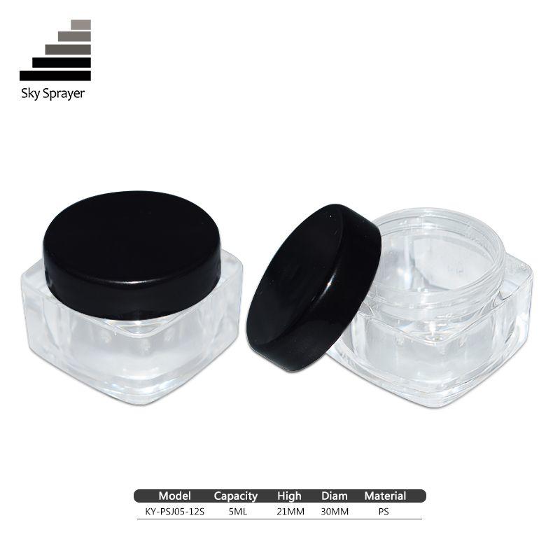5ML black lid cosmetic plastic jar