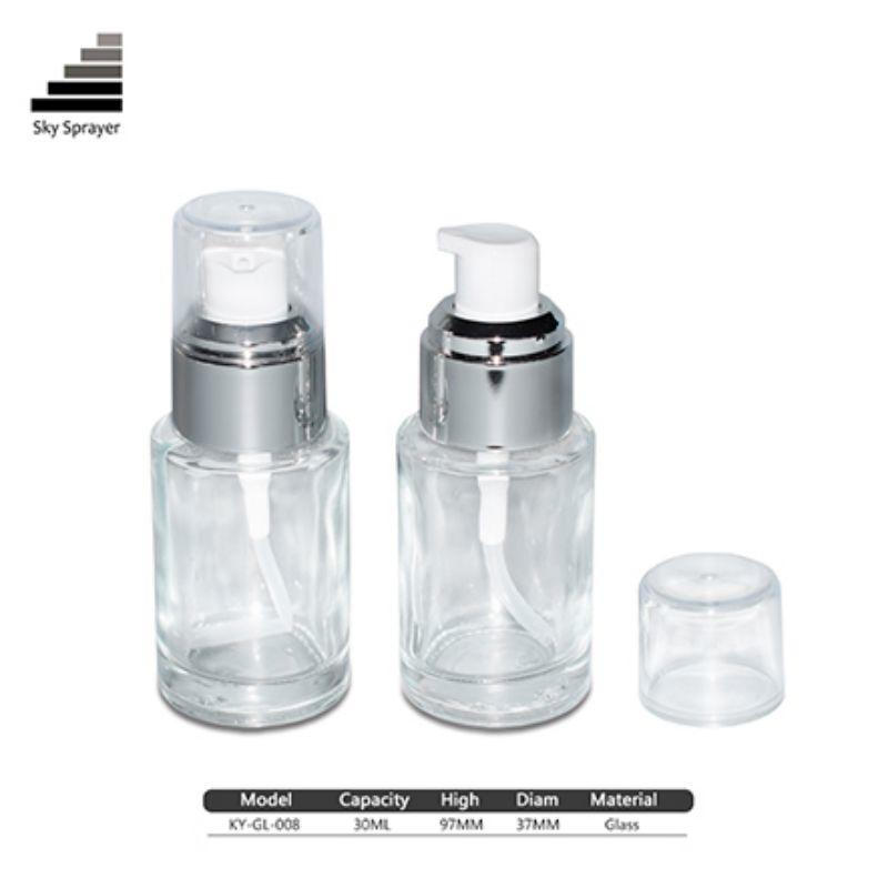 30ml Cosmetic Packaging Glass Cosmetic Lotion Pump Bottles