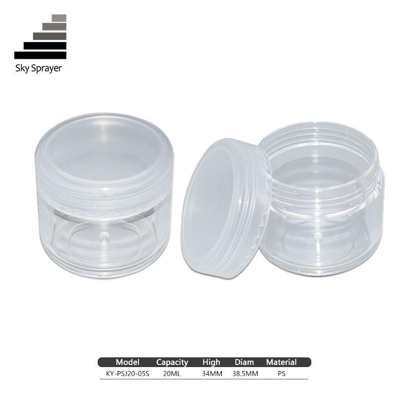 20ML PS Plastic Cosmetic Transparent Container Jar