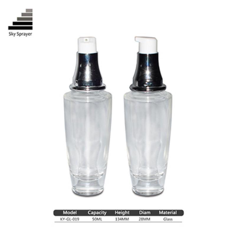 50ml Cosmetic Packaging Glass Cosmetic Lotion Pump Bottles