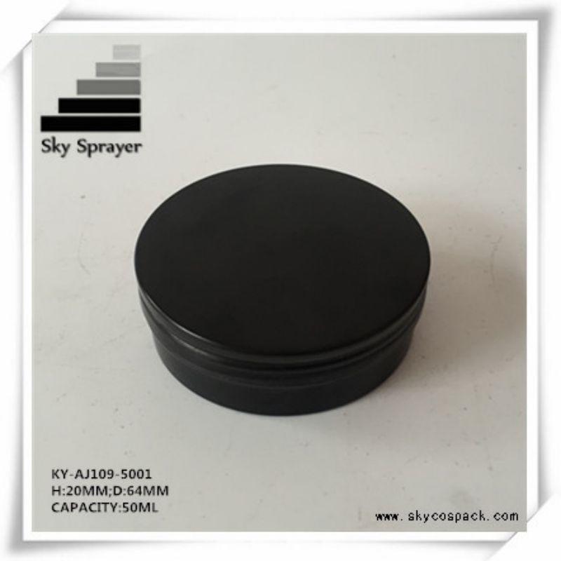 50ML Black Aluminum Cosmetic Container Jar