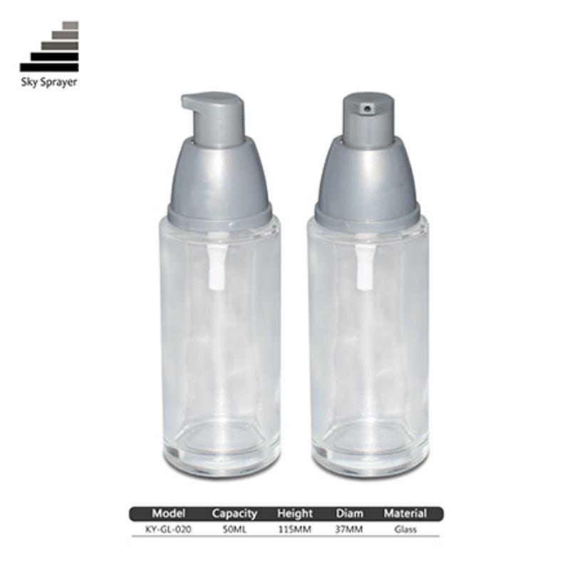 50ml Cosmetic Packaging Glass Cosmetic Lotion Pump Bottles