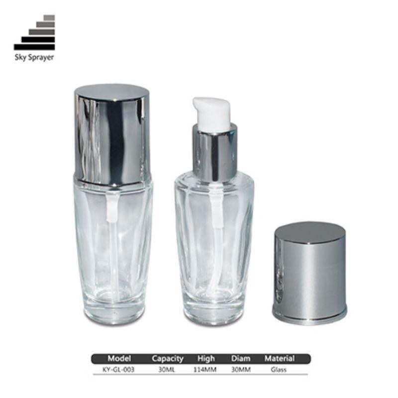 30ml Cosmetic Packaging Glass Cosmetic Lotion Pump Bottles