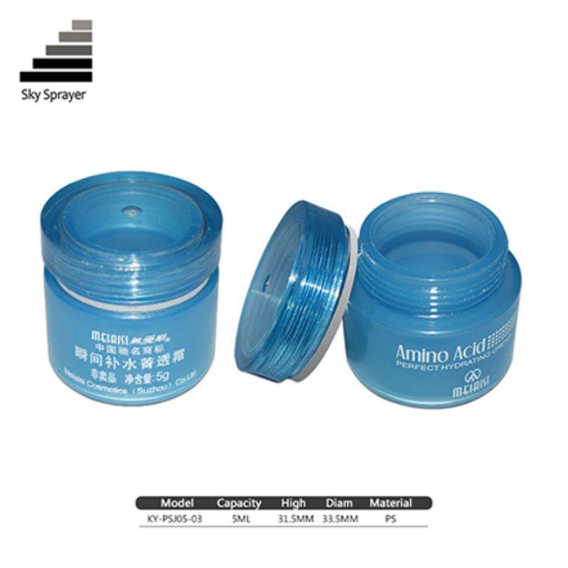 Blue Cream Plastic Container Jar