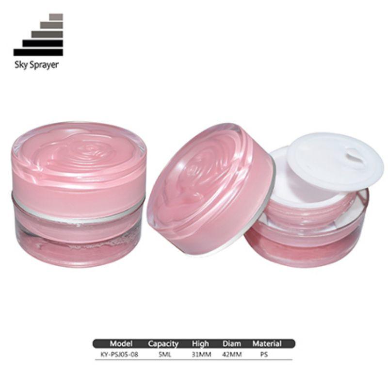 Pink Rose Plastic Cream Container Jar