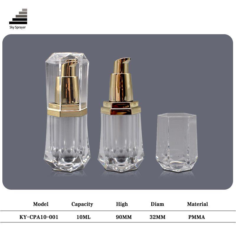 10ml Cosmetic Packaging Glass Cosmetic Lotion Pump Bottles