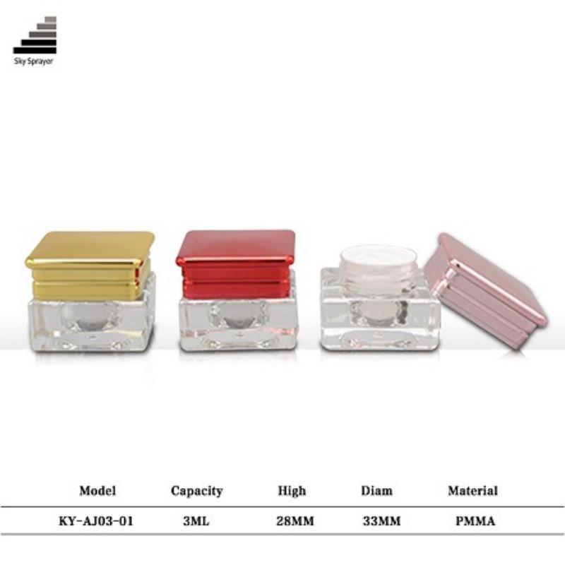 Wholesale 3ml Cosmetic Jar Empty Makeup Container With Colorful Lid