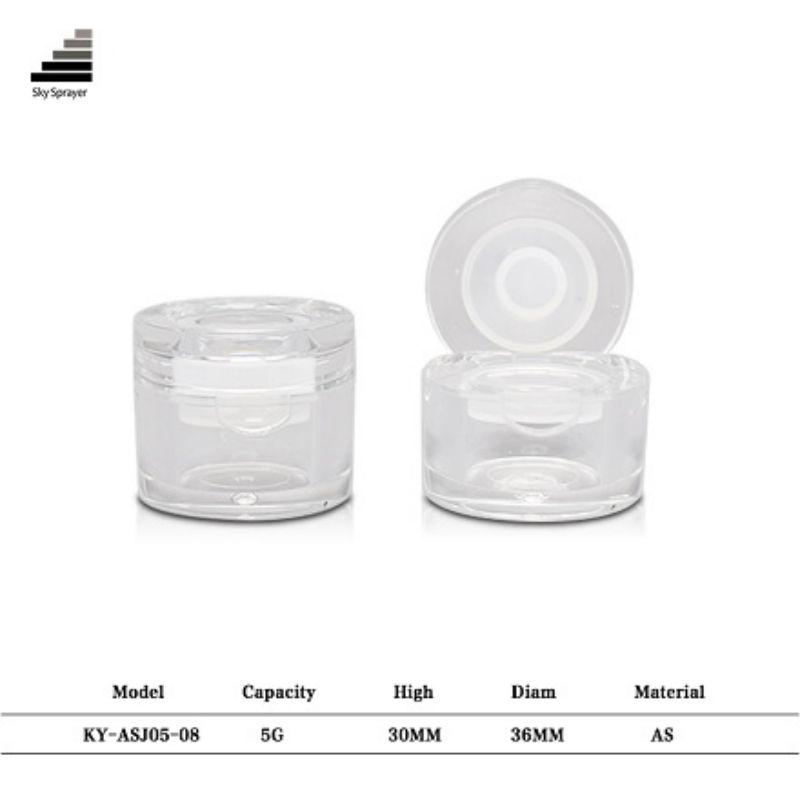 5g Round Clear Flip Top Cosmetic Cream Sample Jars White Lids