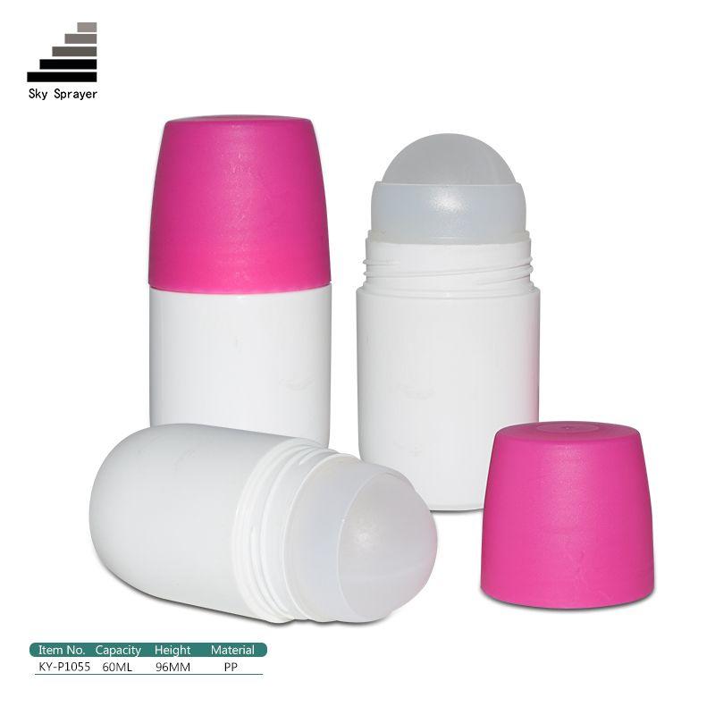 60ML fancy cosmetic empty deodorant plastic roll on bottle