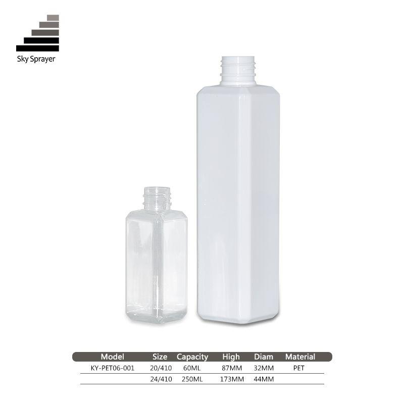 60ML 250ML cosmetic packaging  PET plastic bottle 